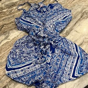 Lilly Pulitzer Blue and White Romper - NWOT